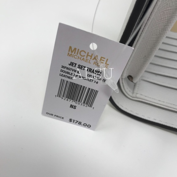 Michael Kors DoubleZip Wristlet Wallet Optic White - Picture 8 of 8